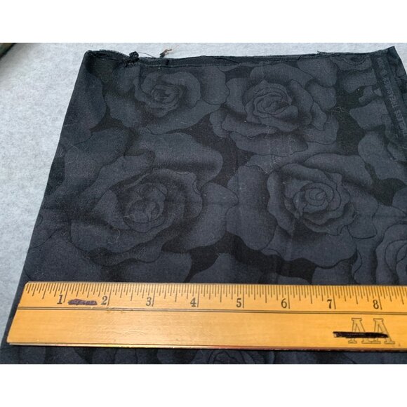 Timeless Treasures Black Rose Pattern Fabric 1/4 yard x 44" Cotton Floral Crafti - Picture 2 of 4